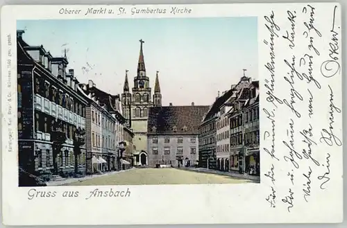 Ansbach Mittelfranken Ansbach Mittelfranken St. Gumbertus Kirche  x 1901 / Ansbach /Ansbach LKR