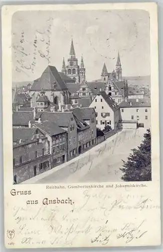 Ansbach Mittelfranken gumbertus Kirche Johannis Kirche  x 1905