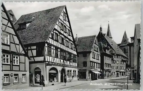 Ansbach Mittelfranken Ansbach Mittelfranken Martin Luther Platz ungelaufen ca. 1955 / Ansbach /Ansbach LKR