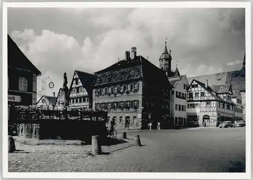Feuchtwangen Feuchtwangen Marktplatz Brunnen ungelaufen ca. 1955 / Feuchtwangen /Ansbach LKR
