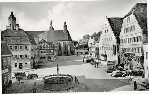 Feuchtwangen Feuchtwangen Marktplatz ungelaufen ca. 1955 / Feuchtwangen /Ansbach LKR