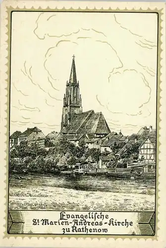 Rathenow Rathenow St. Marien-Andreas-Kirche Kuenstlerkarte  * / Rathenow /Havelland LKR