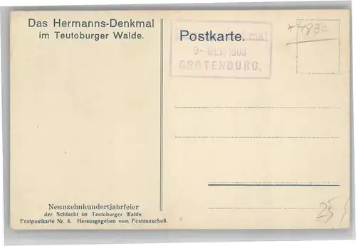 we80873 Hermannsdenkmal Hermannsdenkmal  * Kategorie. Detmold Alte Ansichtskarten