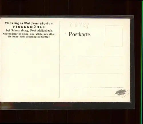 Schwarzburg Thueringer Wald Thueringer Waldsanatorium Finkenmuehle / Schwarzburg /Saalfeld-Rudolstadt LKR