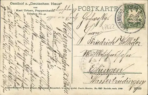 Pappenheim Gasthof zum Deutschen Haus / Pappenheim /Weissenburg-Gunzenhausen LKR
