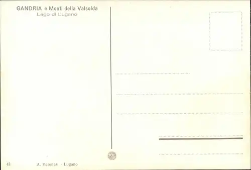Gandria Lago di Lugano Monti della Valsolda Lago di Lugano A. Veronesi / Gandria /Bz. Lugano