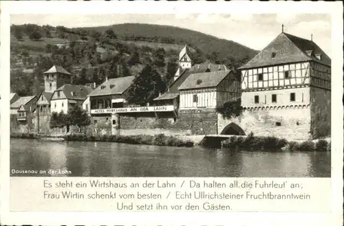 Dausenau Spruch Lahn Wirtshaus Bes. Heinrich Stricker / Dausenau /Rhein-Lahn-Kreis LKR