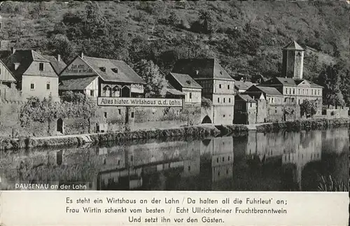 Dausenau Lahn Spruch Wirtshaus Bes. Heinrich Stricker / Dausenau /Rhein-Lahn-Kreis LKR