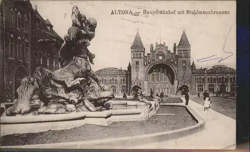 Altona Hamburg Hauptbahnhof mit Stuhlmannsbrunnen / Hamburg /Hamburg Stadtkreis