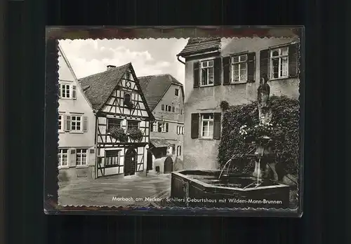 Marbach Neckar Schillers Geburtshaus Wildem Mann Brunnen / Marbach am Neckar /Ludwigsburg LKR