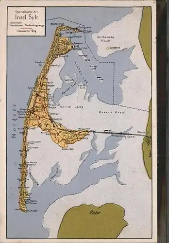 Insel Sylt Landkarte / Westerland /Nordfriesland LKR