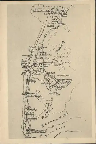 Insel Sylt Landkarte / Westerland /Nordfriesland LKR