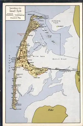 Insel Sylt Landkarte / Westerland /Nordfriesland LKR
