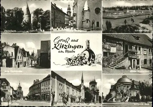 Kitzingen Schwimmbad Klosterhof Luitpold Bad Kirche  Kirchgasse Poststrasse / Kitzingen /Kitzingen LKR