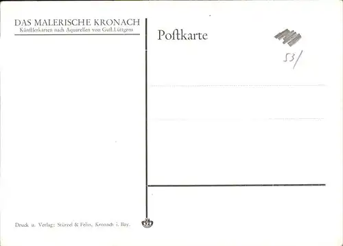 Kronach Oberfranken Kalte Ecke Kuenstler Gustaf Luettgens / Kronach /Kronach LKR