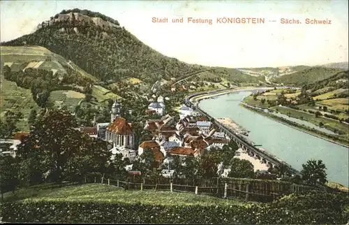 Koenigstein Saechsische Schweiz Stadt und Festung / Koenigstein Saechsische Schweiz /Saechsische Schweiz-Osterzgebirge LKR