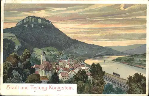 Koenigstein Saechsische Schweiz Stadt  Festung / Koenigstein Saechsische Schweiz /Saechsische Schweiz-Osterzgebirge LKR