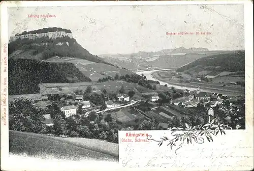 Koenigstein Saechsische Schweiz Festung Koenigstein Grosser Baerenstein Kleiner Baerenstein / Koenigstein Saechsische Schweiz /Saechsische Schweiz-Osterzgebirge LKR