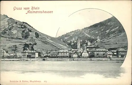 Assmannshausen Ortsansicht Rhein / Ruedesheim am Rhein /