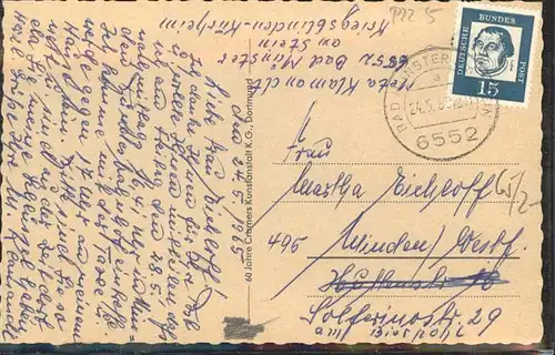 Bad Muenster Stein Ebernburg Gedicht / Bad Muenster am Stein-Ebernburg /Bad Kreuznach LKR