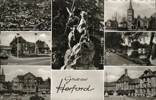 Herford Otto Weddingen Ufer, Rathaus, Muensterkirche, Alter Markt / Herford /Herford LKR
