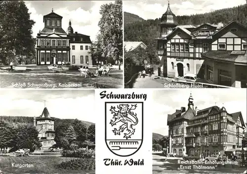 Schwarzburg Thueringer Wald Schloss Schwarzburg Kaisersaal Schlossberg Hotel Kurgarten Reichsbahn Erholungsheim Ernst Thaelmann / Schwarzburg /Saalfeld-Rudolstadt LKR