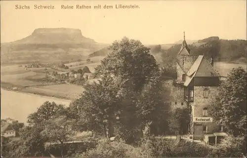 Rathen Saechsische Schweiz Ruine Lilienstein / Rathen Sachsen /Saechsische Schweiz-Osterzgebirge LKR