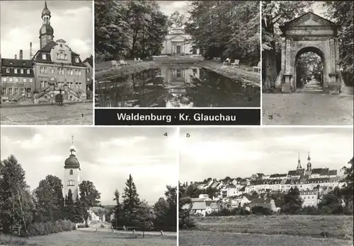 Waldenburg Sachsen Rathaus Gruenefelder Park Kirche  / Waldenburg Sachsen /Zwickau LKR