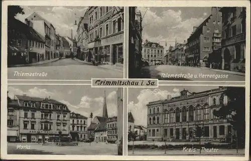 Crimmitschau Thiemestrasse Herrengasse Kreis Theater Markt / Crimmitschau /Zwickau LKR