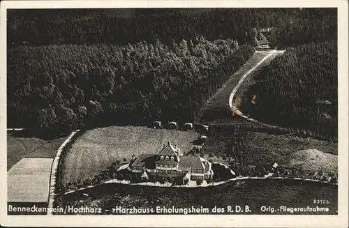 Benneckenstein Fliegeraufnahme Harzhaus Erholungsheim RDB / Benneckenstein /Harz LKR