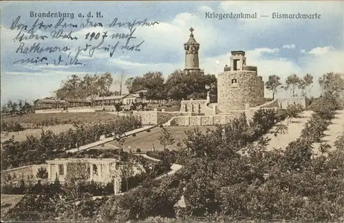 Brandenburg Havel Kriegerdenkmal Bismarckwarte / Brandenburg /Brandenburg Havel Stadtkreis