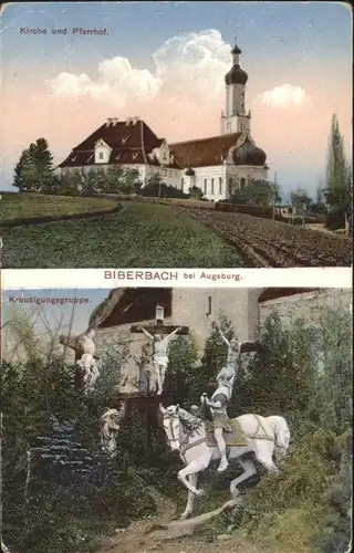 Biberach Riss bei Augsburg Kirche Pfarrhof Kreuzigungsgruppe Pferd / Biberach an der Riss /Biberach LKR