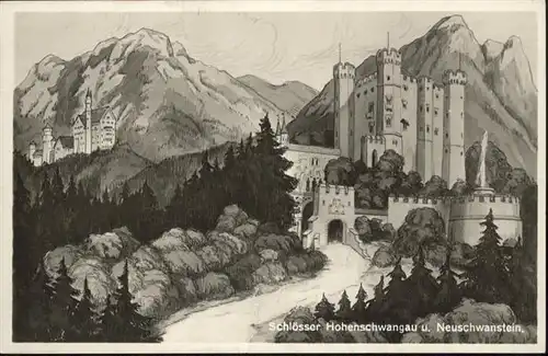 Hohenschwangau Schloss Neuschwanstein / Schwangau /Ostallgaeu LKR