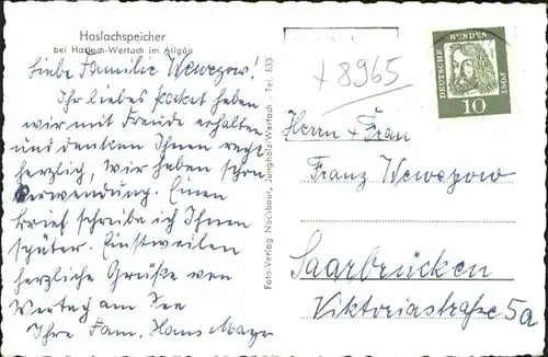 Wertach Haslachspeicher / Wertach /Oberallgaeu LKR