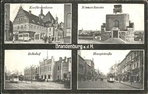 Brandenburg Havel Kurfuerstenhaus, Bismarckwarte, Bahnhof, Hauptstrasse / Brandenburg /Brandenburg Havel Stadtkreis