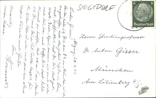 Siegsdorf Oberbayern [Handschriftlich] / Siegsdorf /Traunstein LKR