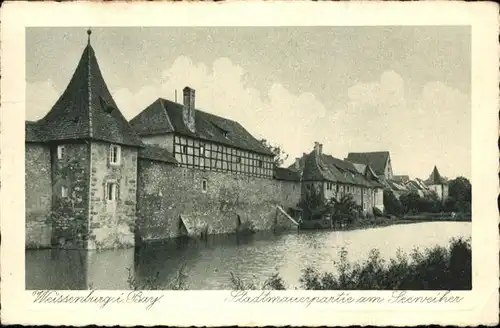 Weissenburg Bayern Seeweiher Stadtmauer / Weissenburg i.Bay. /Weissenburg-Gunzenhausen LKR