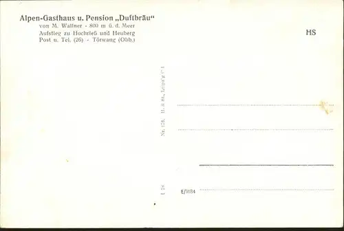 Toerwang Alpen Gasthaus Pension Duftbraeu / Samerberg /Rosenheim LKR