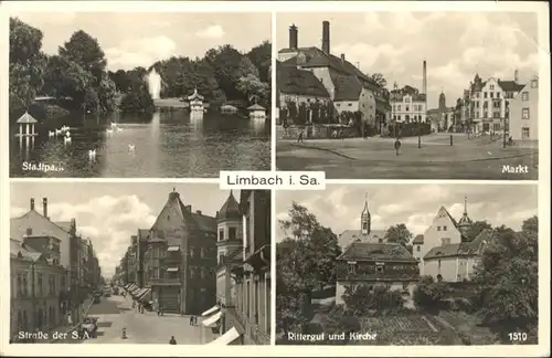 Limbach-Oberfrohna Stadtpark Markt Rittergut Kirche *