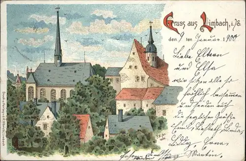 Limbach-Oberfrohna Kuenstlerkarte F. N. fec. 1899 x
