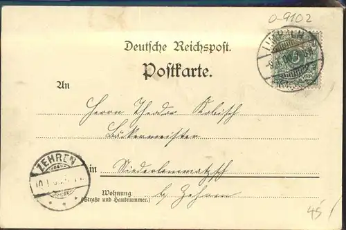 Limbach-Oberfrohna Kuenstlerkarte F. N. fec. 1899 x