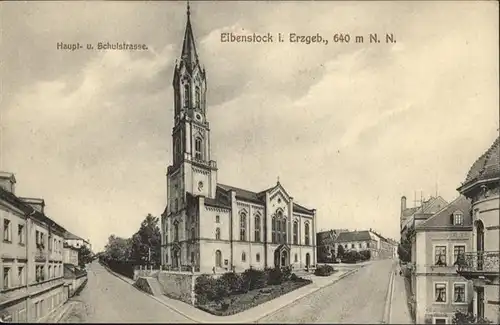 Eibenstock Hauptstrasse Schulstrasse Erzgebirge *