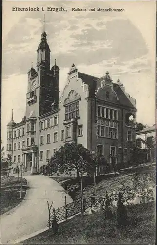 Eibenstock Rathaus Mennelbrunnen Erzgebirge *