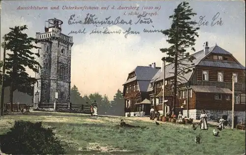 Eibenstock Turm Unterkunftshaus Auersberg Erzgebirge x