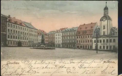 Glauchau Marktplatz Deutsches Haus x