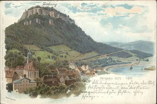 Koenigstein Saechsische Schweiz Koenigstein Saechsische Schweiz Elbe * / Koenigstein Saechsische Schweiz /Saechsische Schweiz-Osterzgebirge LKR