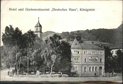 Koenigstein Saechsische Schweiz Hotel Restaurant Deutsches Haus Werbekarte *