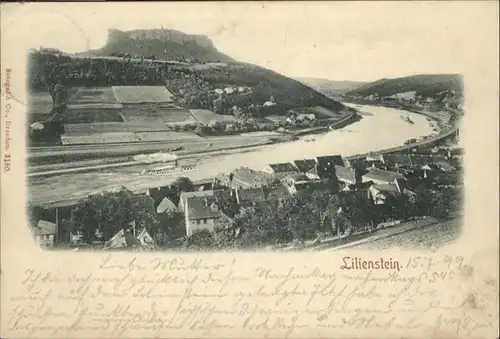 Koenigstein Saechsische Schweiz Lilienstein Elbe x