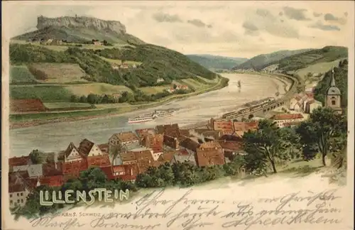 Koenigstein Saechsische Schweiz Koenigstein Saechsische Schweiz Lilienstein Elbe x / Koenigstein Saechsische Schweiz /Saechsische Schweiz-Osterzgebirge LKR