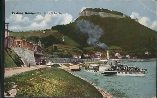 Koenigstein Saechsische Schweiz Festung Flussdampfer x